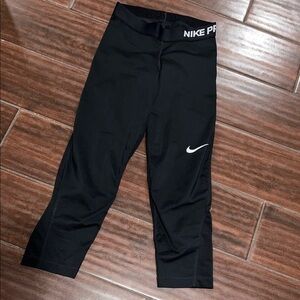 Nike Black Capris with White Swoosh